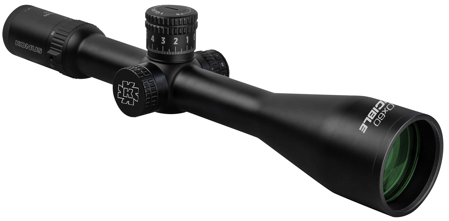 Konus 7177 Invincible 5-50x60mm 34mm Tube Fine Crosshair Illuminated Dot Reticle Riflescope
