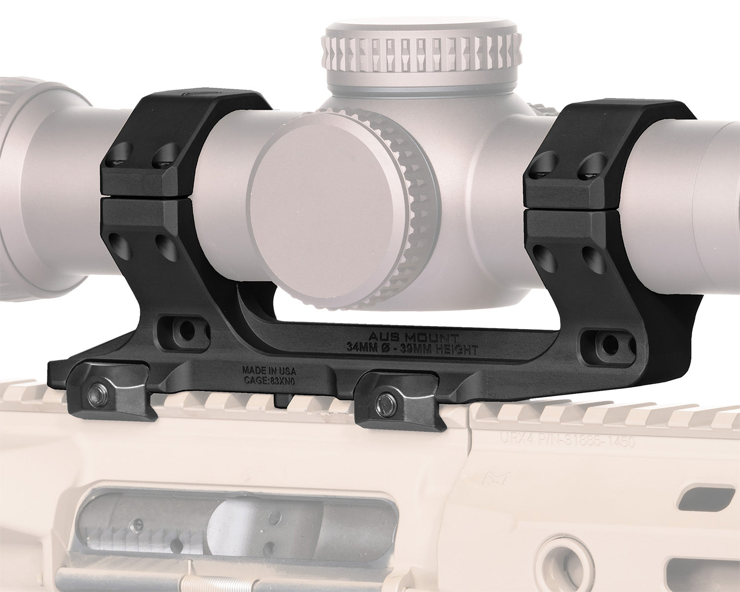 Reptilia 100153 AUS Optic Mount Black 34mm Tube Picatinny Rail