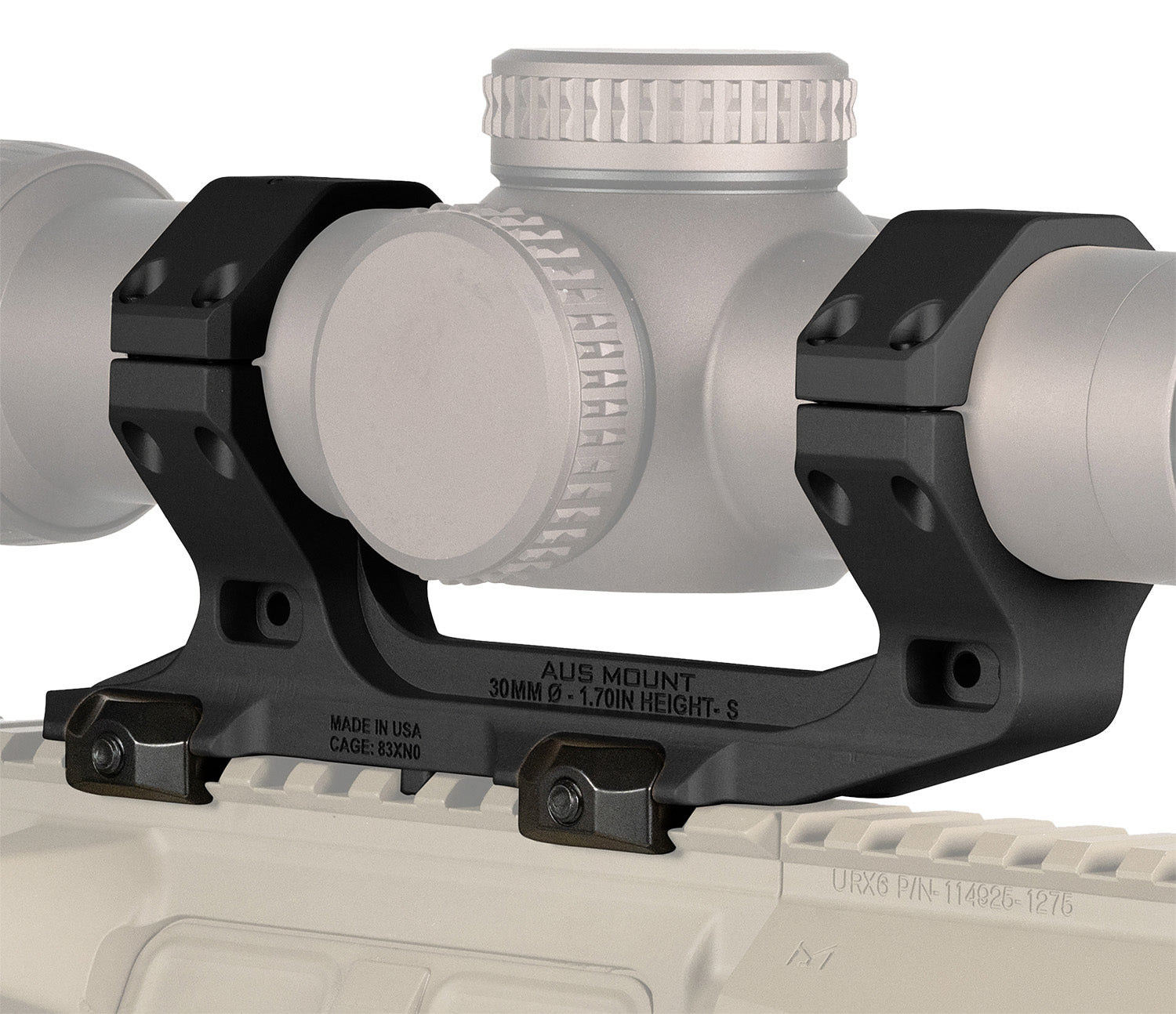Reptilia 100238 AUS Optic Mount Black 30mm 1.70" Bore Height Picatinny Rail