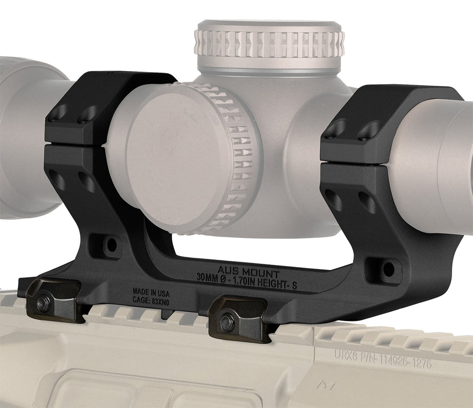 Reptilia 100238 AUS Optic Mount Black 30mm 1.70" Bore Height Picatinny Rail