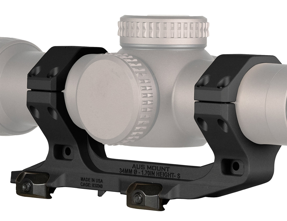 Reptilia 100240 AUS Optic Mount Black 34mm 1.70" Bore Height Picatinny Rail