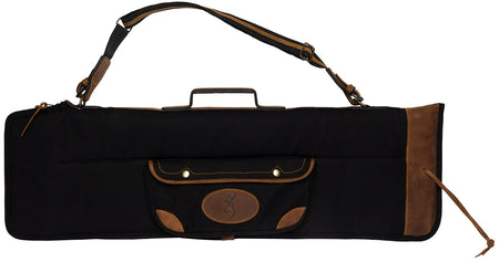 Browning FLEX Takedown Over/Under Shotgun Case Black Canvas and Leather with Flannel Lining