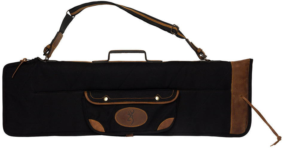 Browning FLEX Takedown Over/Under Shotgun Case Black Canvas and Leather with Flannel Lining