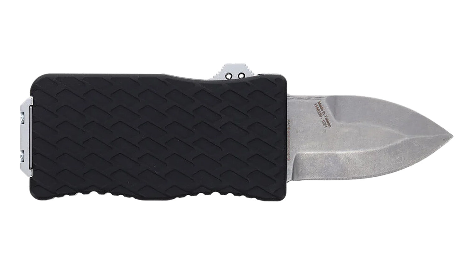 Schrade Uproar Automatic Mini 1.90" OTF Dagger Plain Satin D2 Steel Blade Black Textured Aluminum Handle
