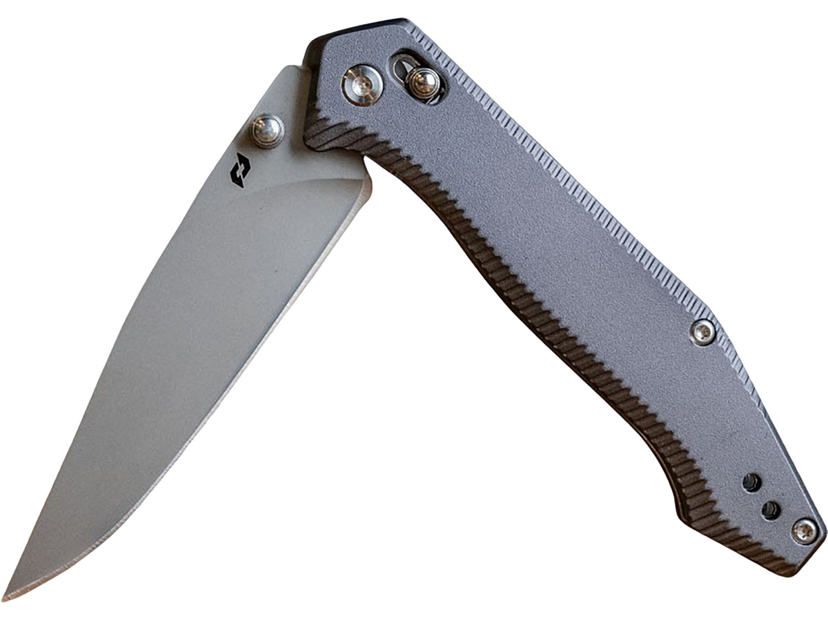 Schrade 1215384 3.40" Folding Drop Point Plain Stainless Steel Blade Black Aluminum Handle Pocket Knife