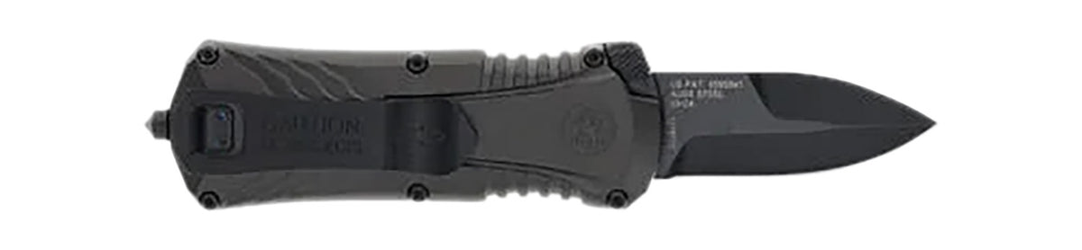 M&P Accessories 1219171 M&P Compact 1.90" OTF Knife Black Oxide Blade Gray/Black Aluminum Handle