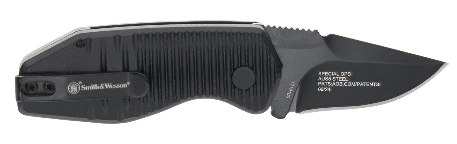 Smith & Wesson 1219165 Special Ops Mini Folding Knife 1.90" Drop Point AUS-8A Stainless Blade Aluminum Handle