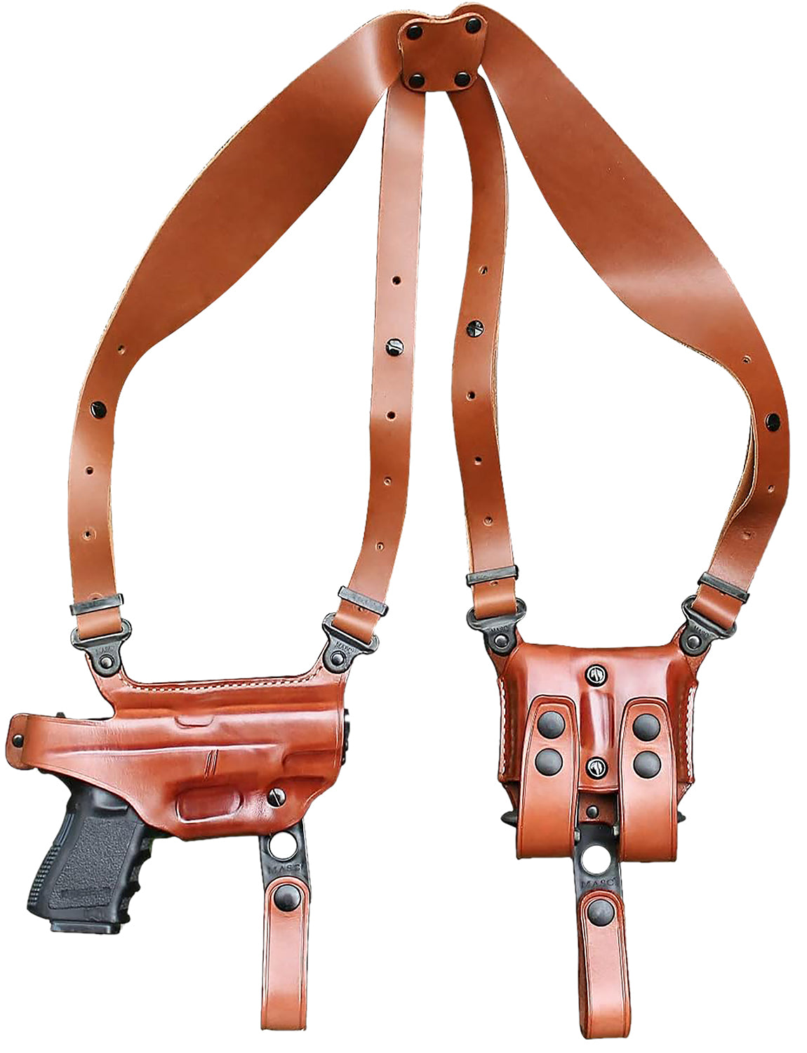 1791 Gunleather Optic Ready Shoulder Holster Horizontal Brown Fits 1911 Right Hand