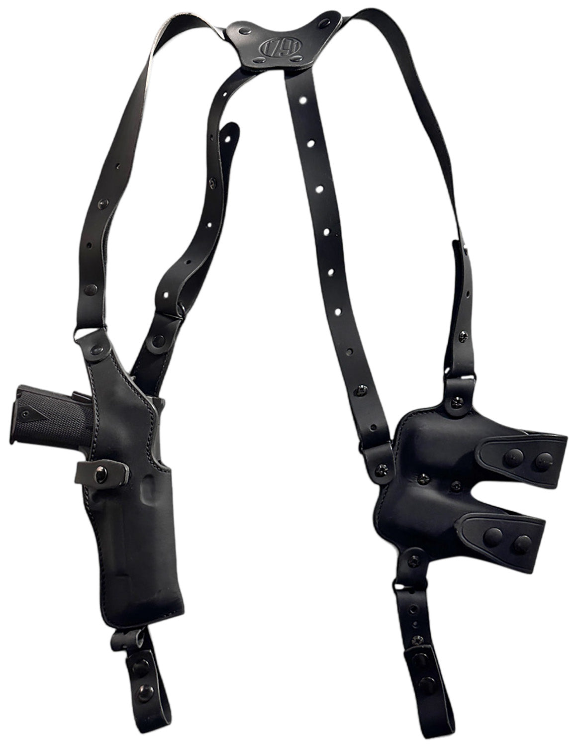 1791 Gunleather Optic Ready Shoulder Holster Vertical Black Fits 1911 Right Hand