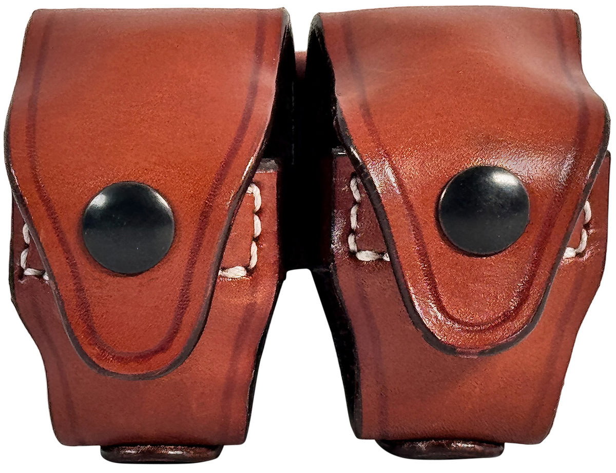 1791 Gunleather Revolver Speed Loader Double Carrier Brown Steerhide Leather Compatible w/ 5/6 Shot J/K Frame
