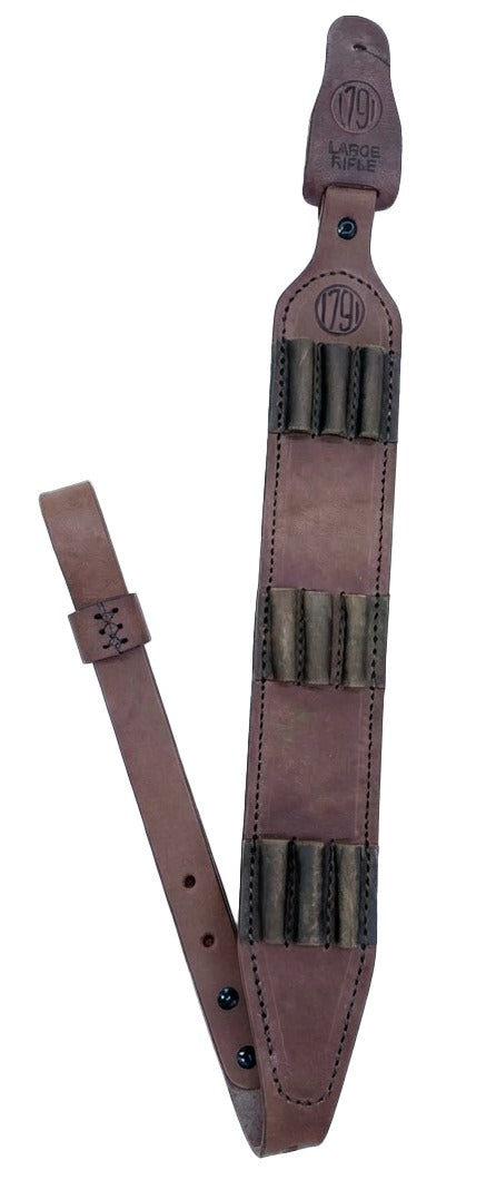1791 Gunleather HNTASMRBRWA Hunt Ammo Sling Oiled Brown Leather Rifle Shell Carrier 32-37 in OAL