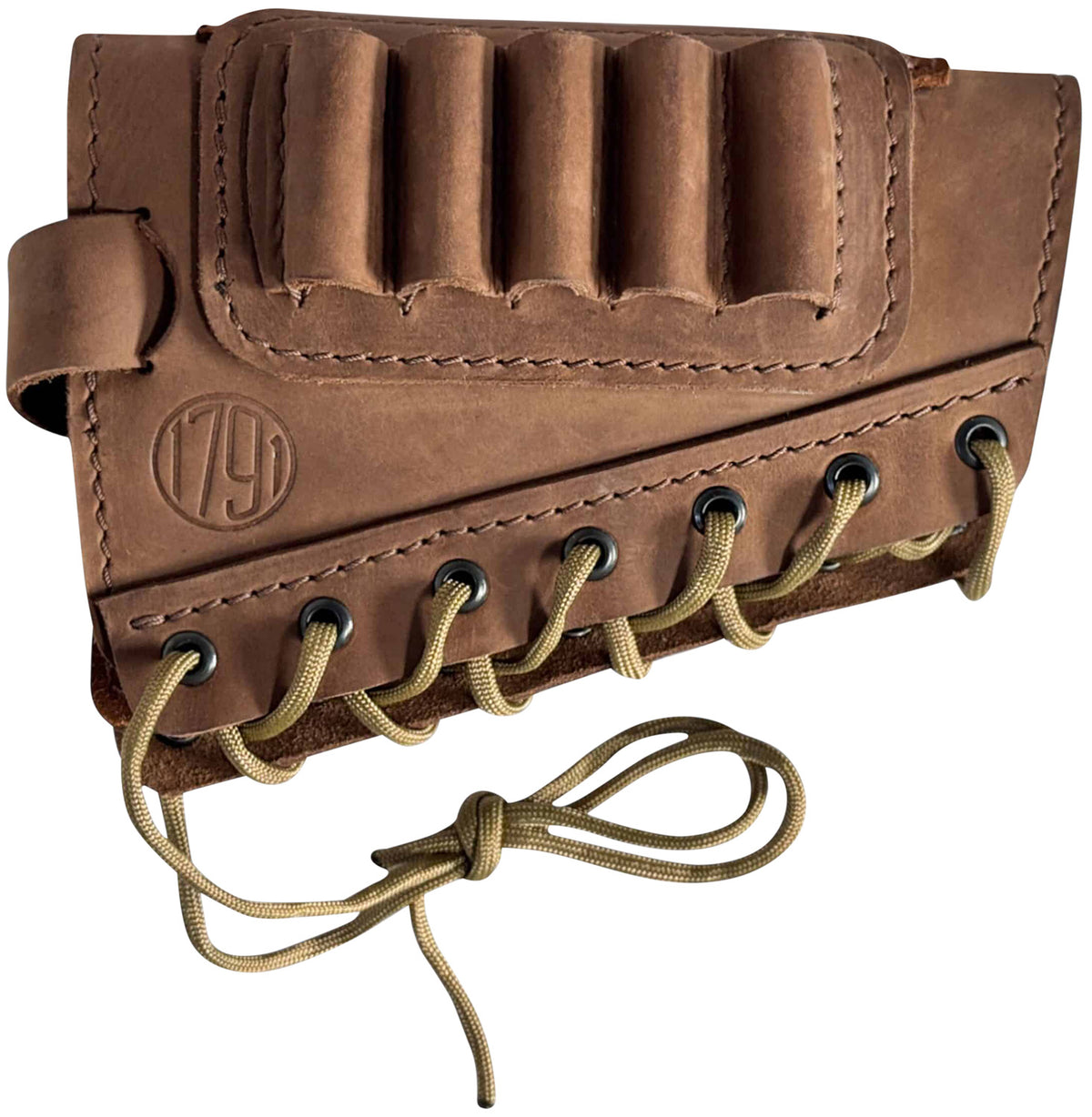 1791 HUNT Butt Cuff Ammo Holder 12 Gauge Brown Leather