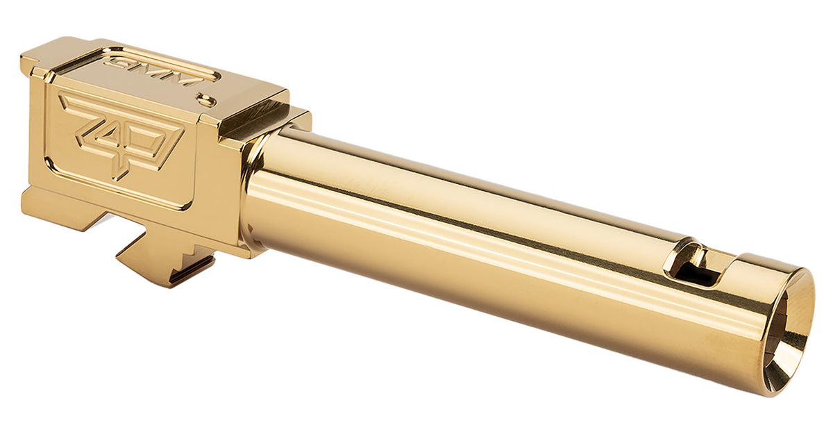 Zaffiri Precision ZP.19G5BCPG Glock 19 Gen 5 Slide with Blowhole Compensator 3.89" Gold 416R Stainless Steel