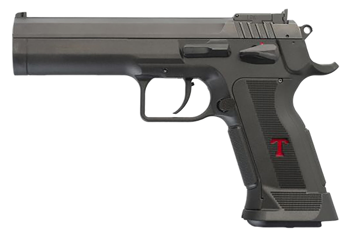 Tanfoglio TFLIMPROP9 Limited Custom 9mm Luger 19+1 4.76" Stainless Steel Barrel, Black Serrated Steel Slide, Black Polymer Frame w/Beavertail, Textured Grip
