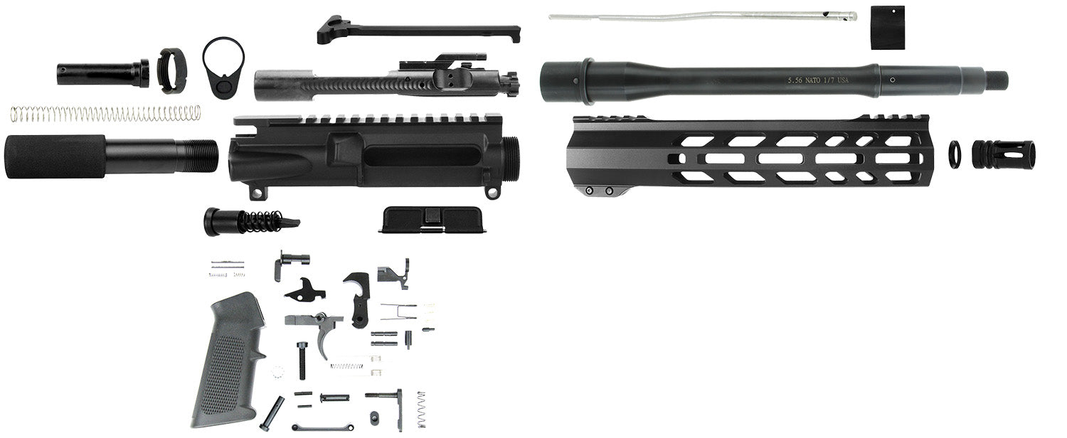 TacFire SSPK556LPK10 AR Pistol Parts Kit 5.56x45mm NATO Black Steel