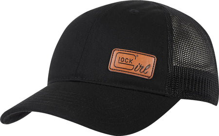 Glock Ponytail Hat Black with Leather Glock Girl Patch