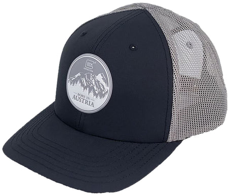 Glock Born In Austria Snapback Hat Navy and Gray Mesh