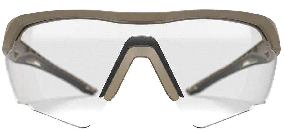 Glock Crossover Tactical Shooting Glasses - Clear Lens, Desert Tan Frame