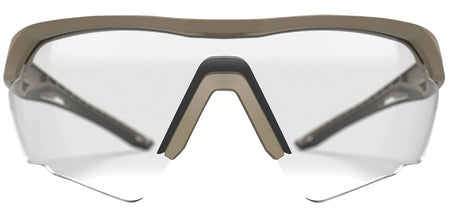Glock Crossover Tactical Shooting Glasses - Clear Lens, Desert Tan Frame
