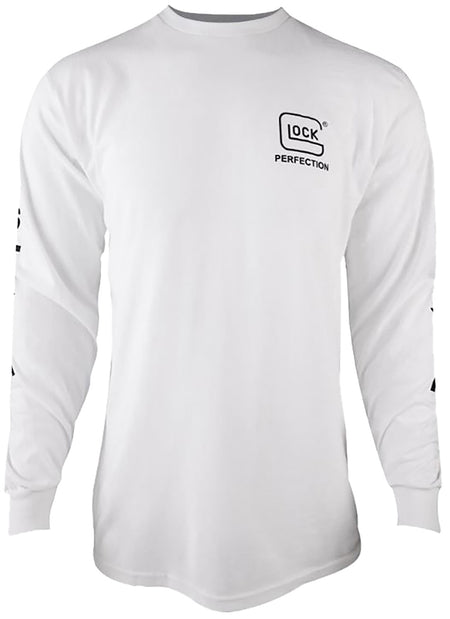 Glock Perfection Long Sleeve Tee White Pre-Shrunk Cotton Small