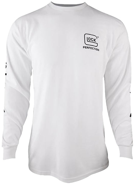 Glock Perfection Long Sleeve Tee White Pre-Shrunk Cotton Medium