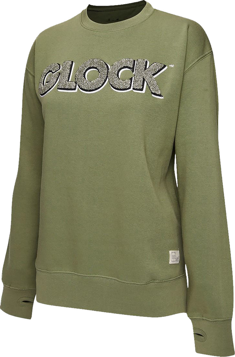 Glock AP96263 Chenille Raglan Pullover Fleece Olive Cotton/Polyester Long Sleeve XL