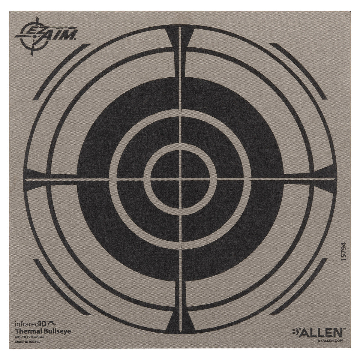 Allen 15794 Thermal Bullseye Paper Hanging Shooting Target 8" x 8" Black/Gray