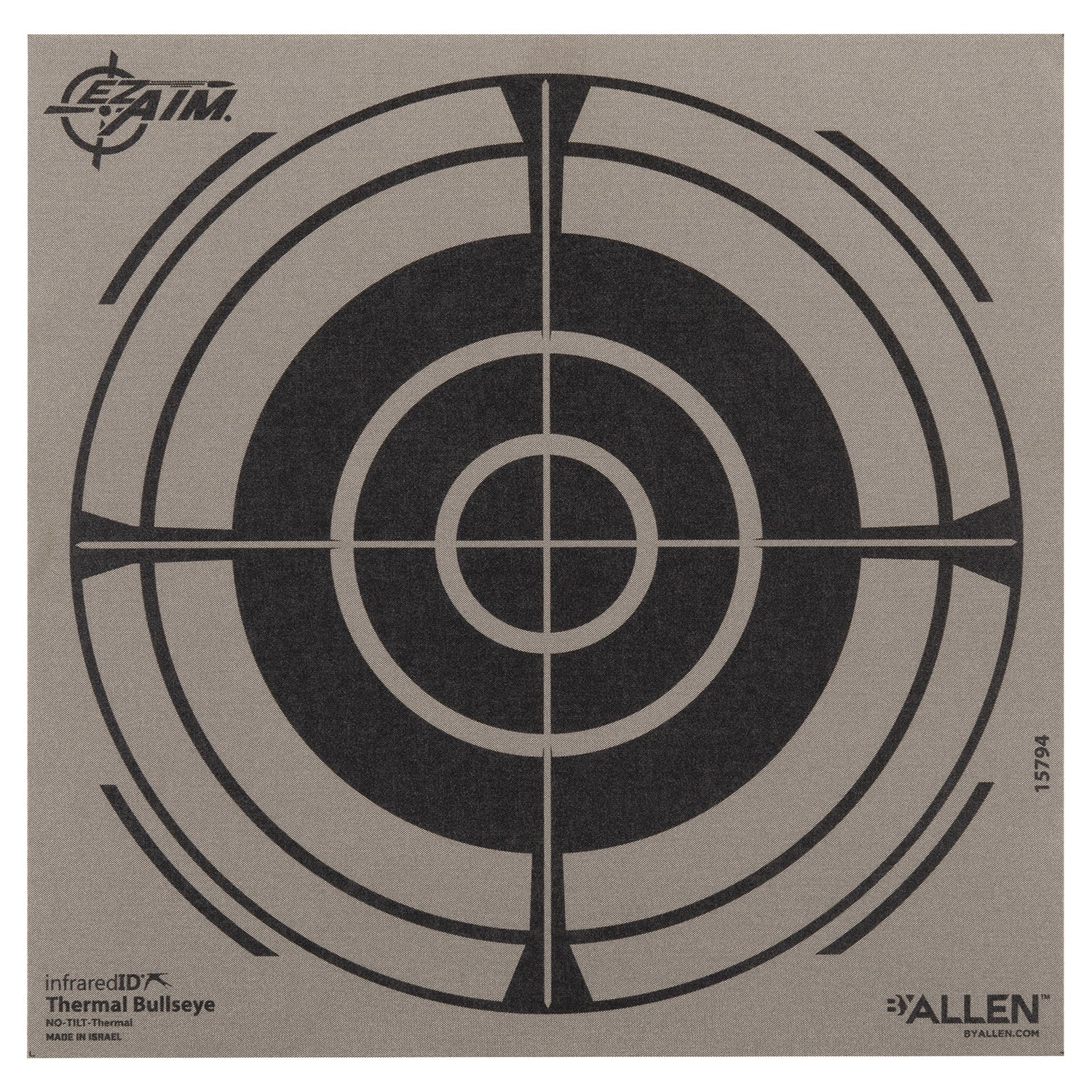 Allen 15794 Thermal Bullseye Paper Hanging Shooting Target 8" x 8" Black/Gray