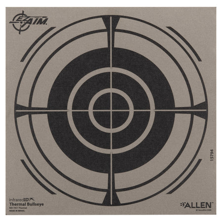 Allen 15794 Thermal Bullseye Paper Hanging Shooting Target 8" x 8" Black/Gray