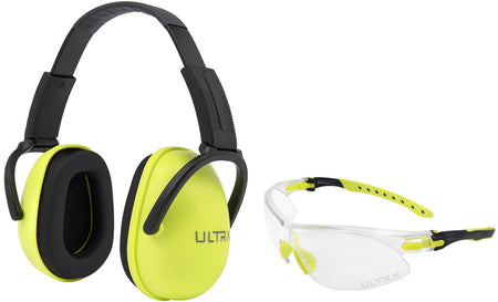 Allen ULTRX 4176 Sound Blocker Ear & Eye Protection Combo 23 dB Lime Green Youth