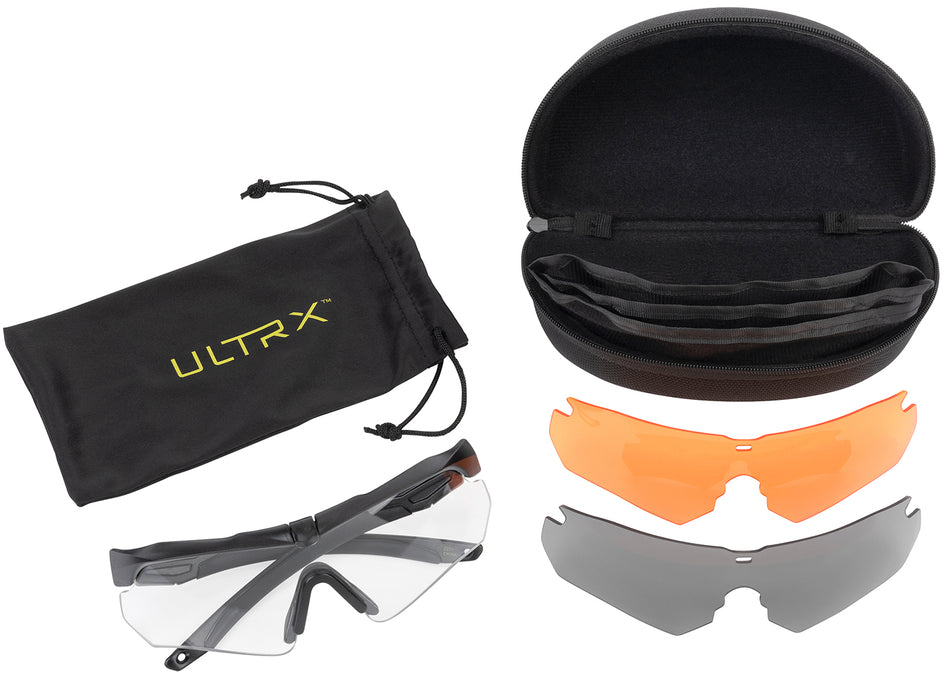 Allen Ultrx Admiral Safety Glasses 3-Pack with Clear, Amber & Smoke Lenses