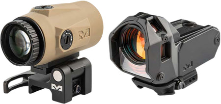 Meprolight M22 Triangle Reflex Sight with MMX4 Magnifier Combo, Coyote Tan/Black 4x24mm