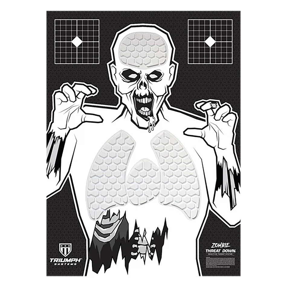 Triumph Systems Threat Down Reactive Splatter Zombie Hanging Paper Target 30"H x 22"W