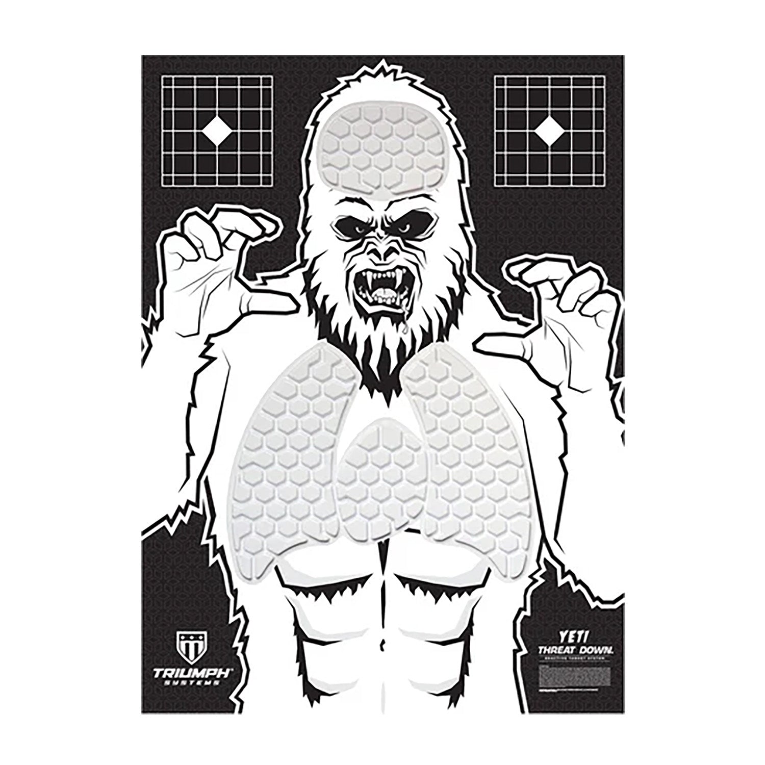 Triumph Systems Threat Down Reactive Splatter Yeti Hanging Paper Target 30"H x 22"W