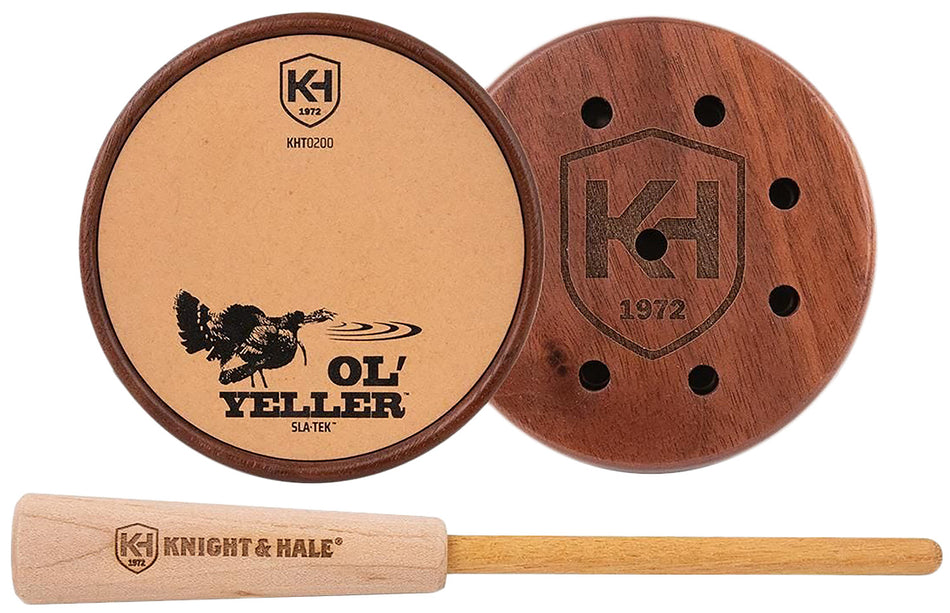 Knight & Hale KHT0200 Ol' Yeller SLA-TEK Surface Pot Call Turkey Walnut/Yellowheart