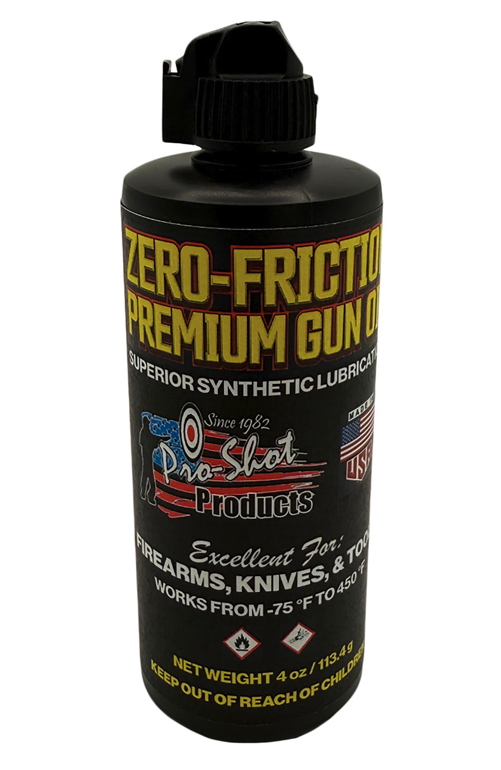 Pro-Shot ZF4 Zero Friction Gun Oil 4 oz Needle Oiler Bottle