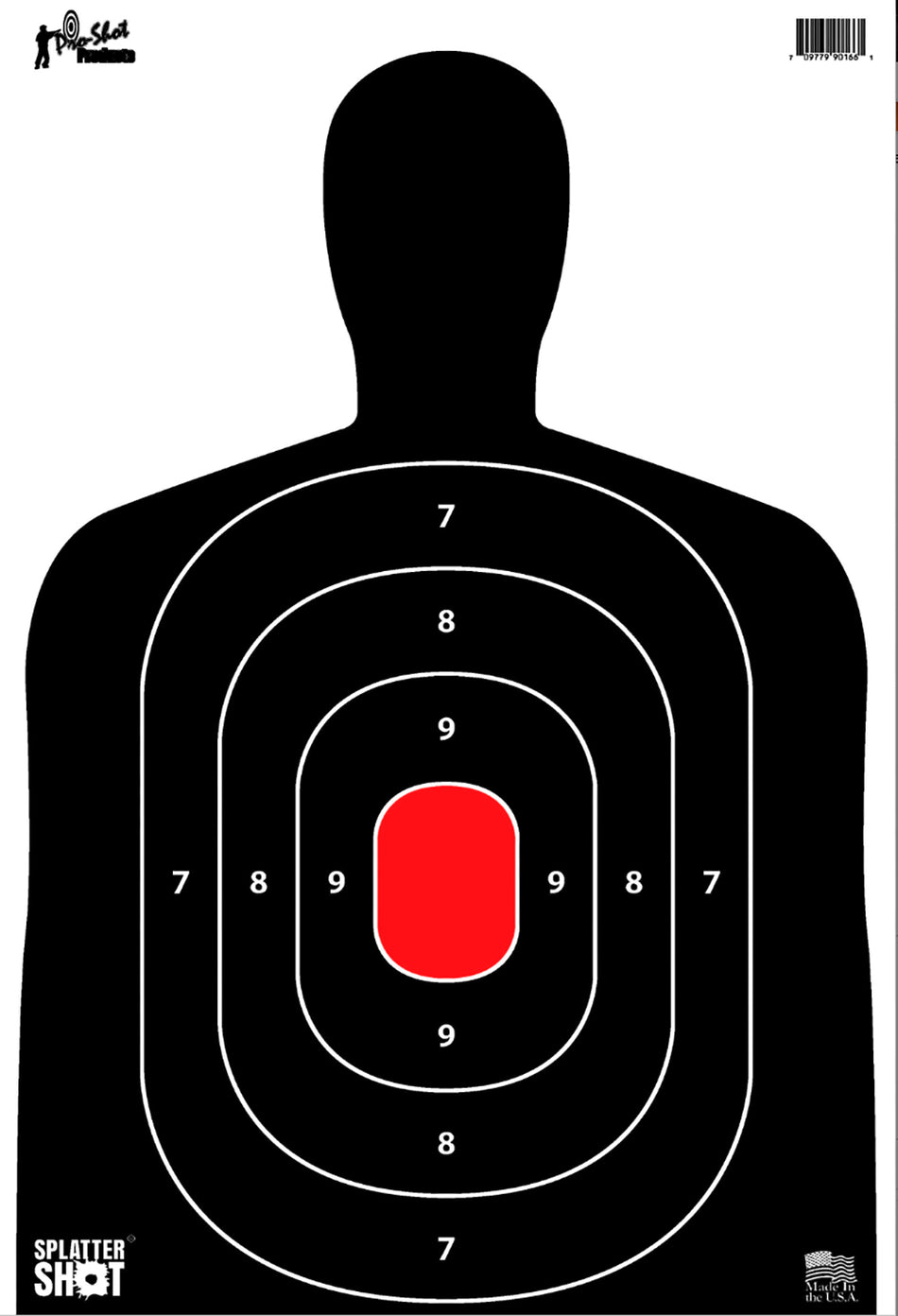 Pro-Shot SILH8PK SplatterShot Hanging Heavy Paper Silhouette Targets 12"x18" Black/Red 8 Pack
