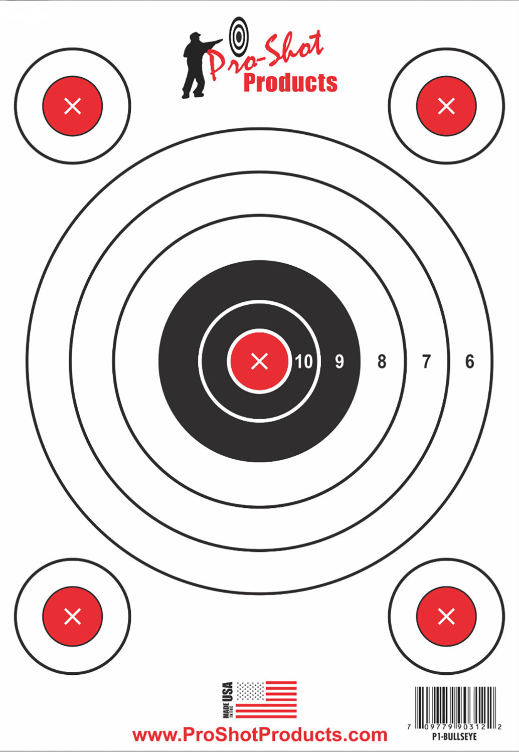 Pro-Shot P1BULLSEYE SplatterShot Hanging Heavy Paper Target 9"x13" 6 Pack