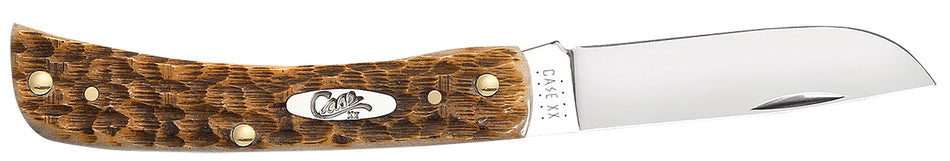 Case 00245 Sod Buster Jr. Folding Knife, Plain Blade, Peach Seed Jigged Amber Bone Handle