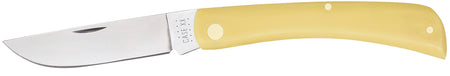 Case 00038 Sod Buster Folding Knife, Skinner Blade, Tumble Polish Carbon Steel, Yellow Synthetic Handle