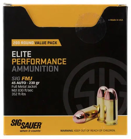 Sig Sauer ELITE PERFORMANCE BA FMJ FMJ Training,Target 9mm Luger / Parabellum 115 gr FMJ ammo