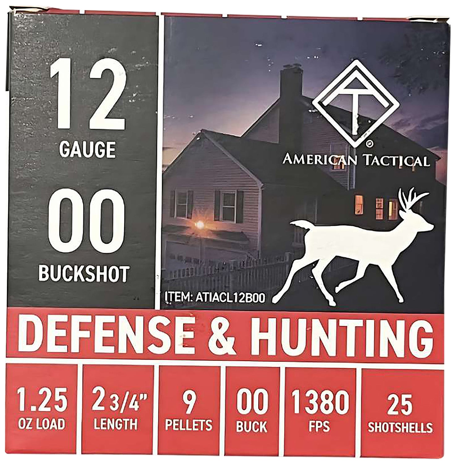 ATI  12 Gauge 2.75 in / 2.75 in 00 Buck 1-1/4 oz