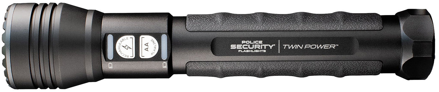 Police Security Twin Power Long Throw Flashlight Black 1000 Lumens LED