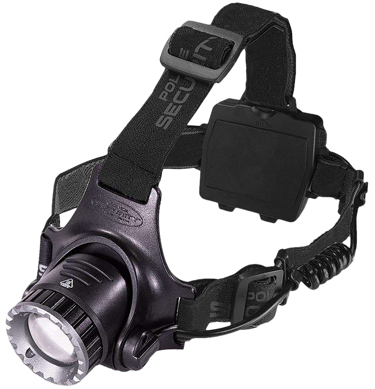 Police Security Long Throw Headlamp Black Aluminum 470 Lumens Rechargeable LED 500m Beam
