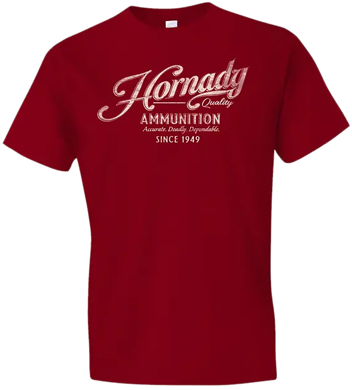 Hornady Gear Vintage Script Red Cotton Semi-Fitted T-Shirt Medium