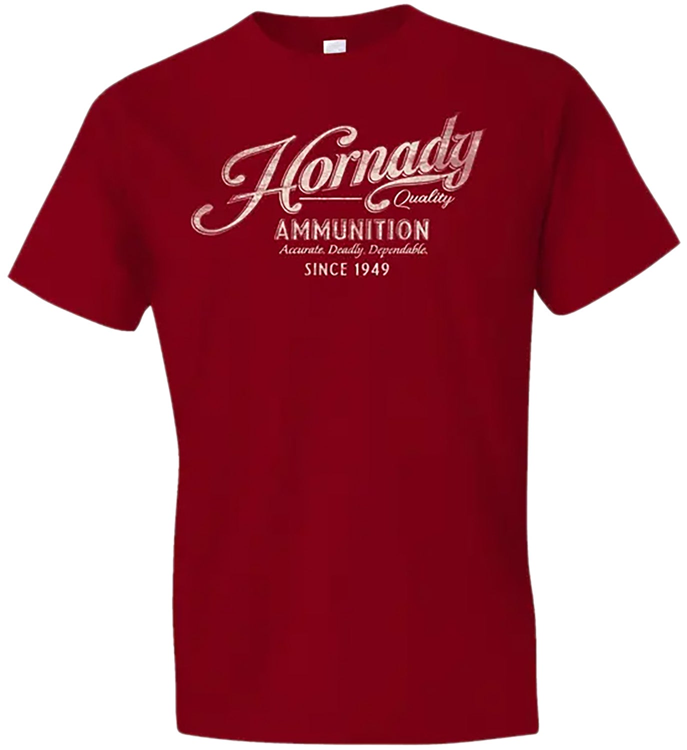 Hornady Gear 31873 Vintage Script Red Cotton Semi-Fitted T-Shirt Large