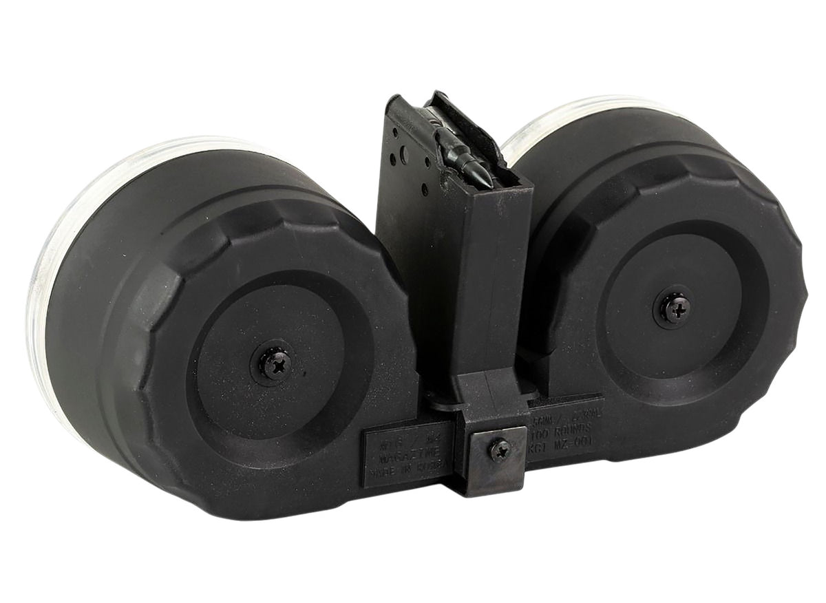 KCI USA KCIMZ067 100-Round Drum Rifle Magazine 5.56/223 Black
