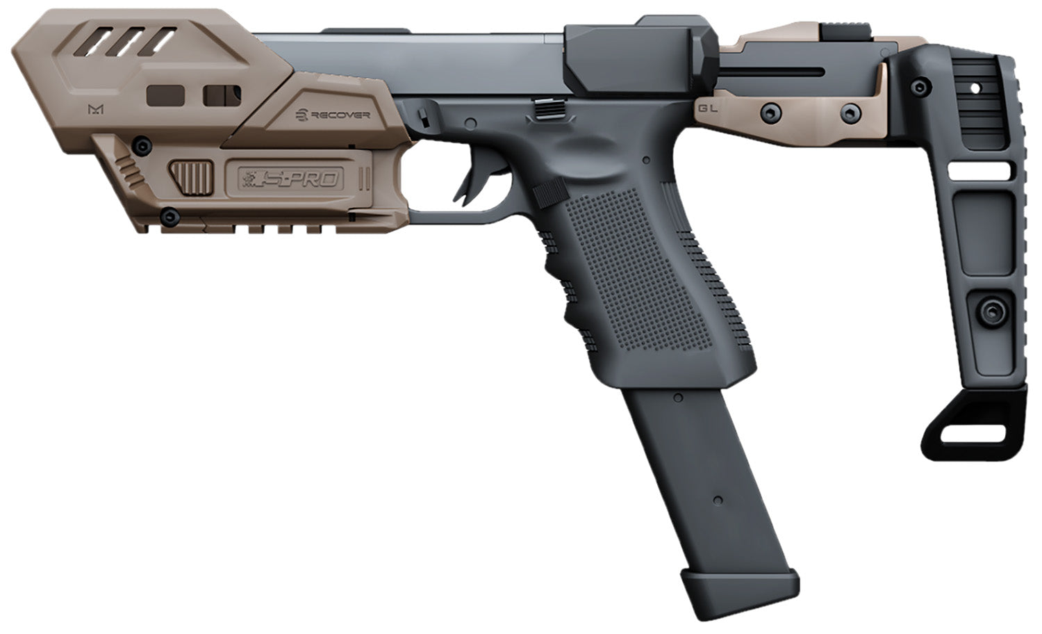 Recover Tactical SPROMGB02 S-Pro MG Pistol Conversion Kit for Glock Tan