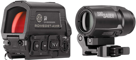 Sig Sauer Romeo8T AMR with Juliet3T Micro Magnifier Black 1x40mm/3x22mm Quad Ballistic Circle Dot Combo