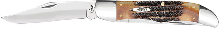 Case 03574 Folding Hunter 4.10" Knife, Tru-Sharp SS Clip Blade, Burnt Dark Amber BoneStag Handle